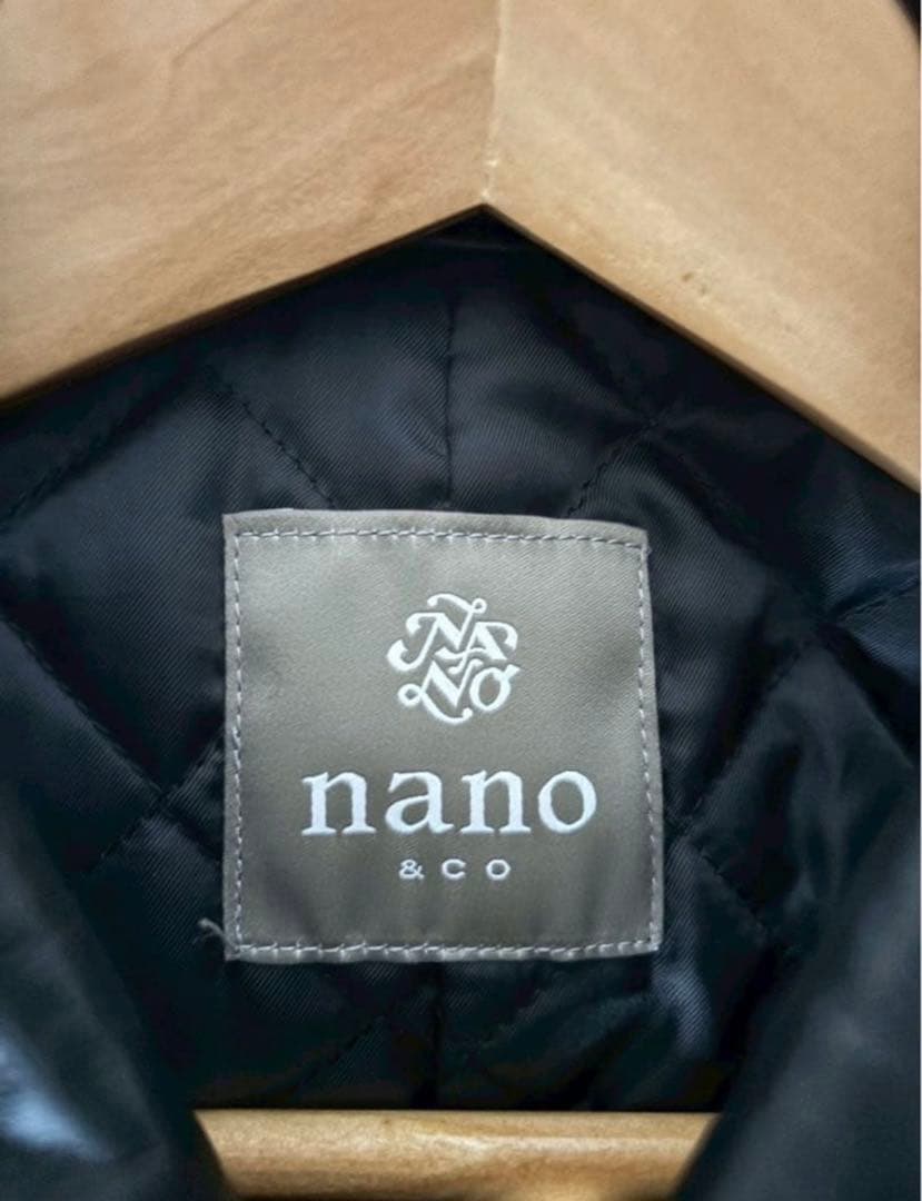 新品✨nano & co 羊革 ライダースジャケット 黒 中綿 キルティング M