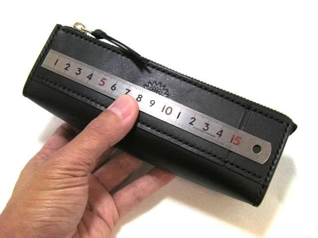 栃木レザー 本革 ペンケース 筆箱 大容量 定規入る 黒 日本製