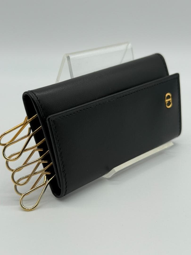 【極美品】クリスチャンディオール CDロゴ レザー 6連キーケース 黒