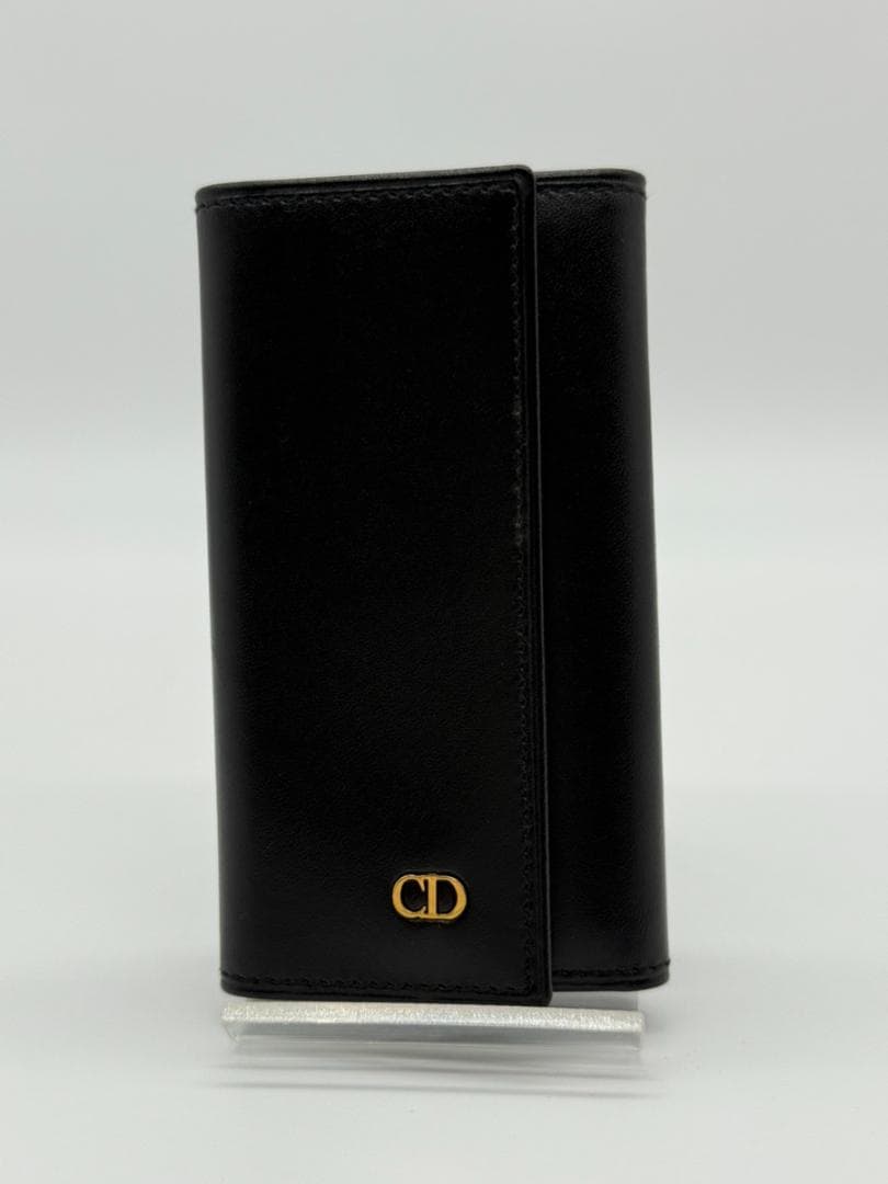 【極美品】クリスチャンディオール CDロゴ レザー 6連キーケース 黒