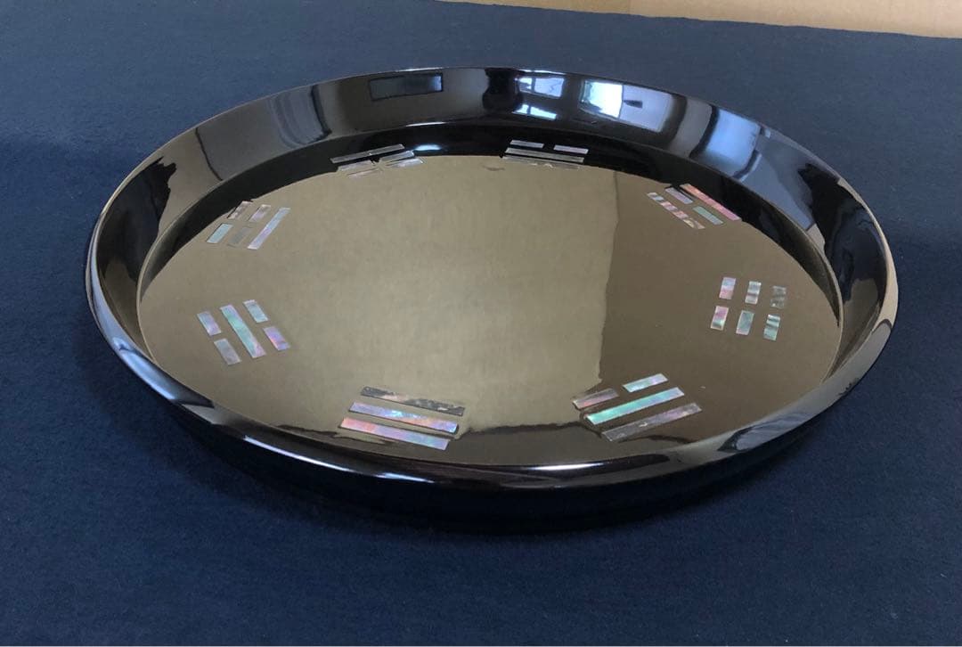 《R》茶道具 青貝入 八卦盆 塗師 一瓢斎 共箱　250820G1