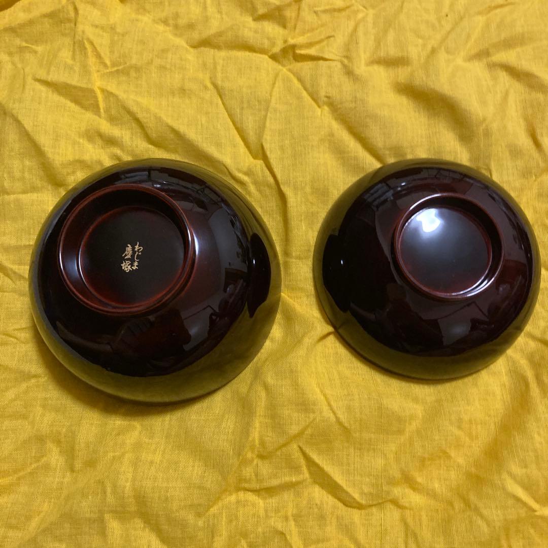 輪島塗　慶塚　溜塗　吸物椀　5客