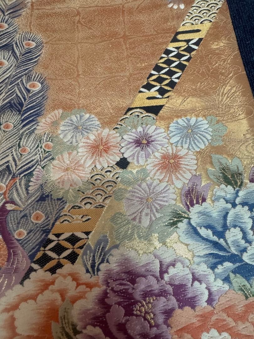 2664袋帯 古代彫金紋 西陣織 金糸　高級上質上品　約440cm 未使用