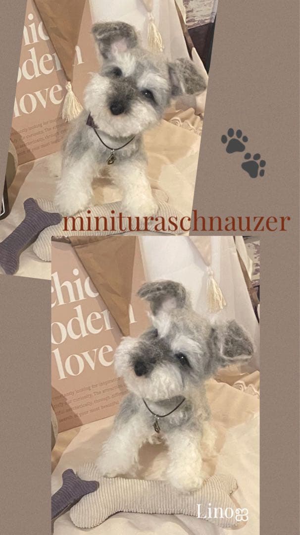 ‪ஐ‬ 羊毛フェルト੯•`໒ ミニチュアシュナウザー