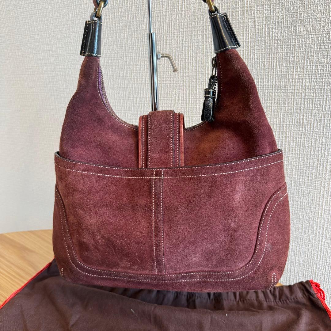 COACH コーチ ボルドー スエード ワンショルダー バッグ 7472 保存袋