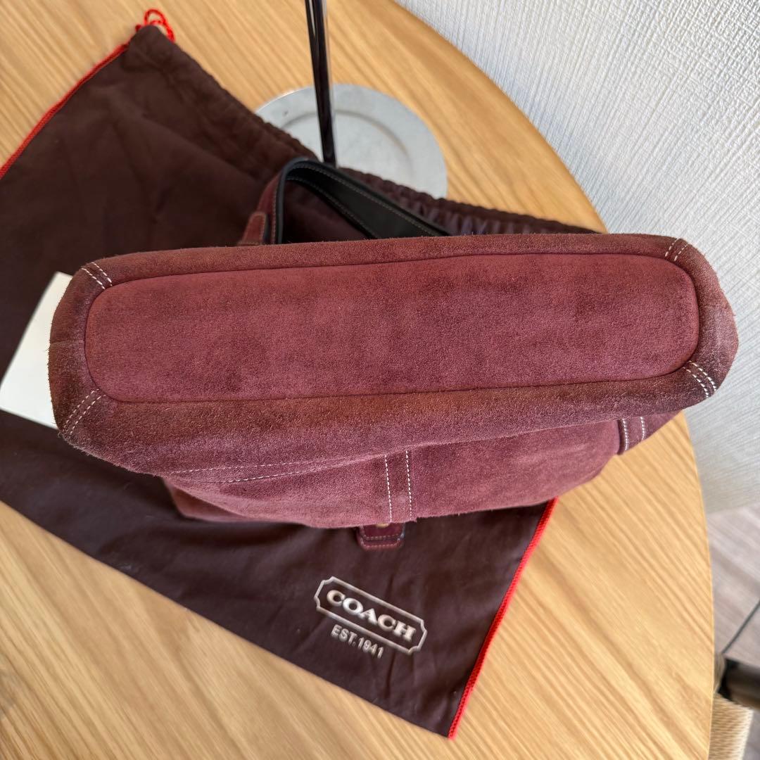 COACH コーチ ボルドー スエード ワンショルダー バッグ 7472 保存袋