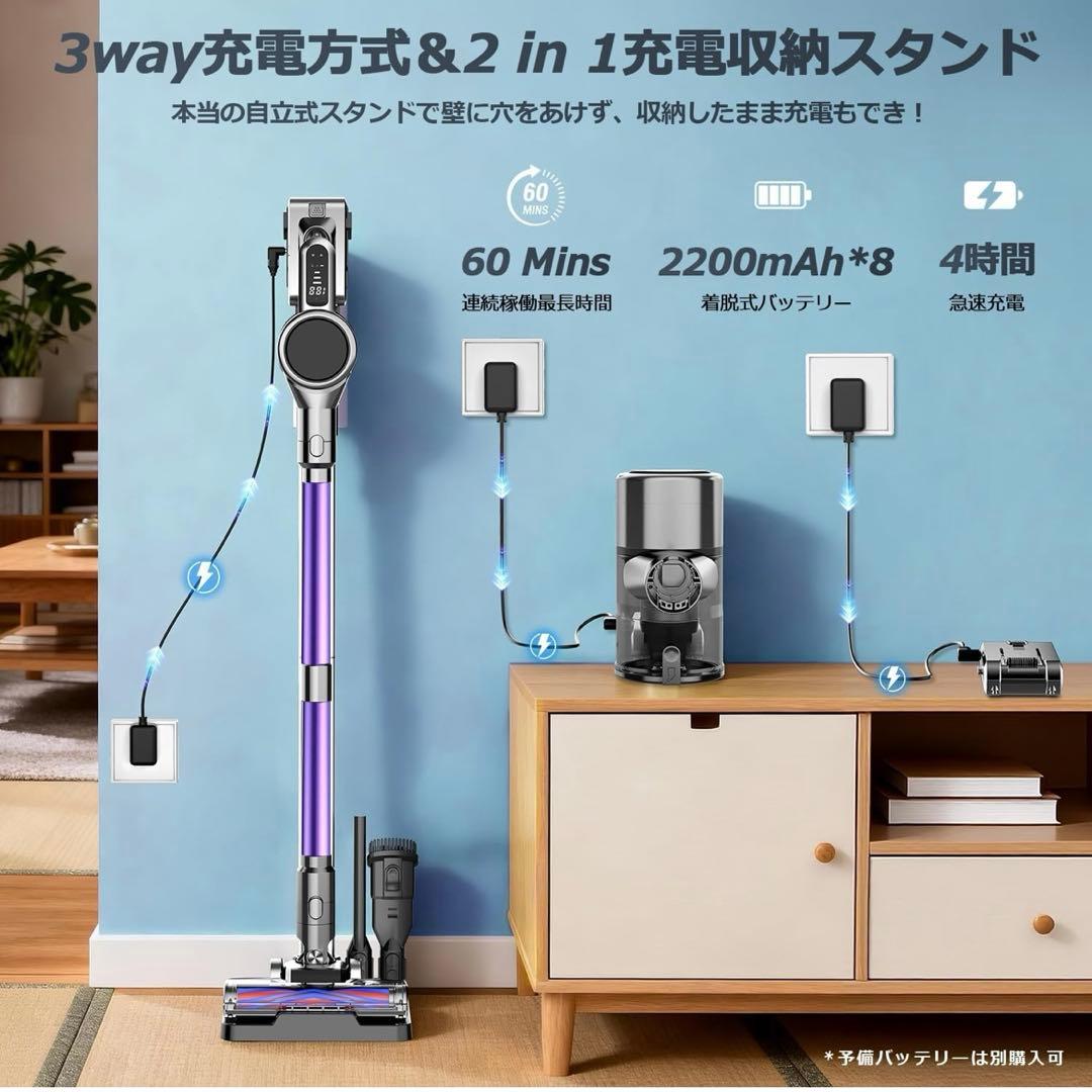 コードレス掃除機 軽量 サイクロン式 700Ｗ ハイパワー