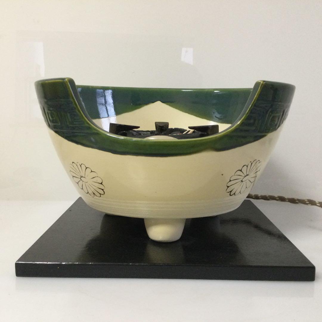 茶道具 野々田式風炉型電熱器 織部風 紙箱付 点検OK L314