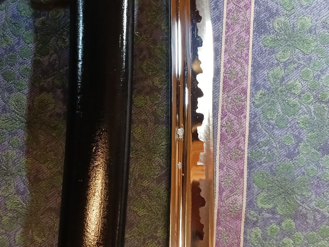 居合前差し用脇差、黒合皮革巻　黒鮫仕、刃紋.矢櫃樋入り二重刃 (訳有り価格)