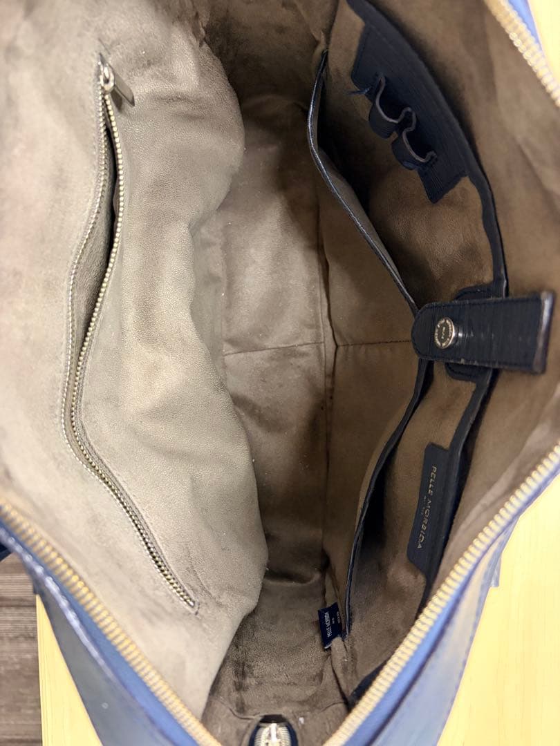 【美品】PELLE MORBIDA ペッレモルビダ ビジネスバッグ ネイビー