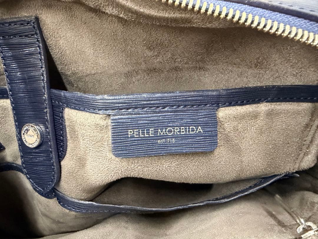 【美品】PELLE MORBIDA ペッレモルビダ ビジネスバッグ ネイビー
