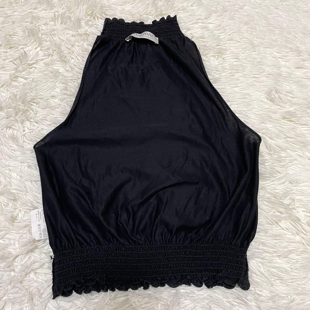 miumiu archive ホルターネック プルオーバー ギャザー タンク