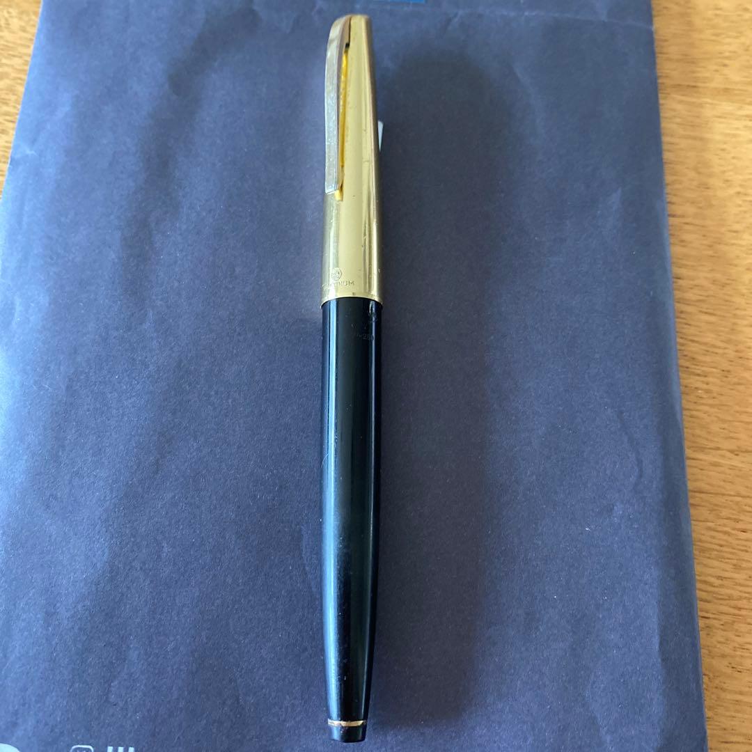 プラチナ　万年筆　昭和レトロ　18K