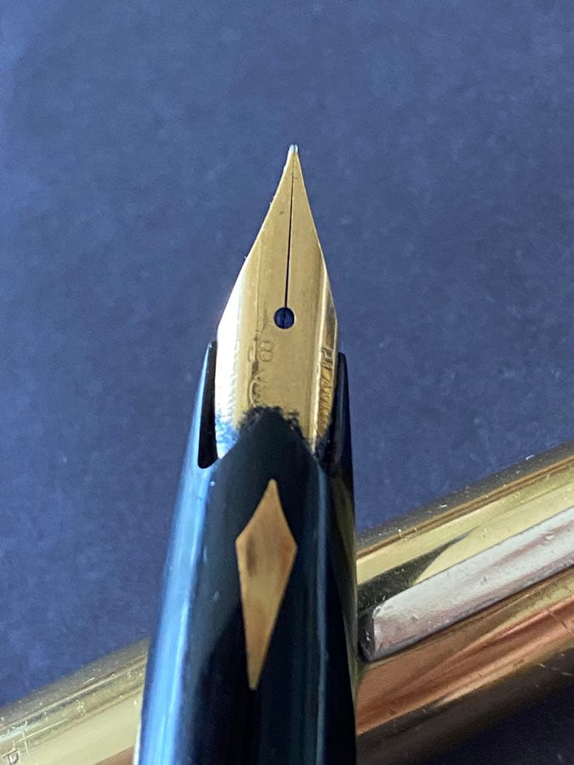 プラチナ　万年筆　昭和レトロ　18K