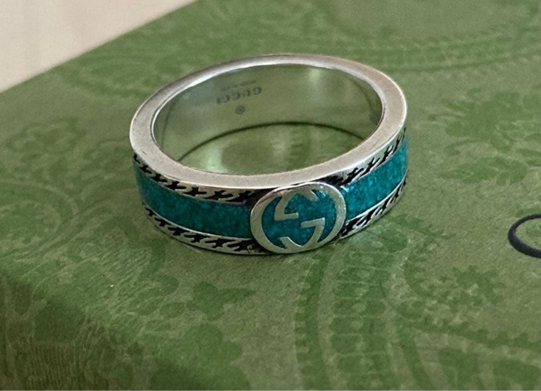 GUCCI ターコイズ　エナメルリング
