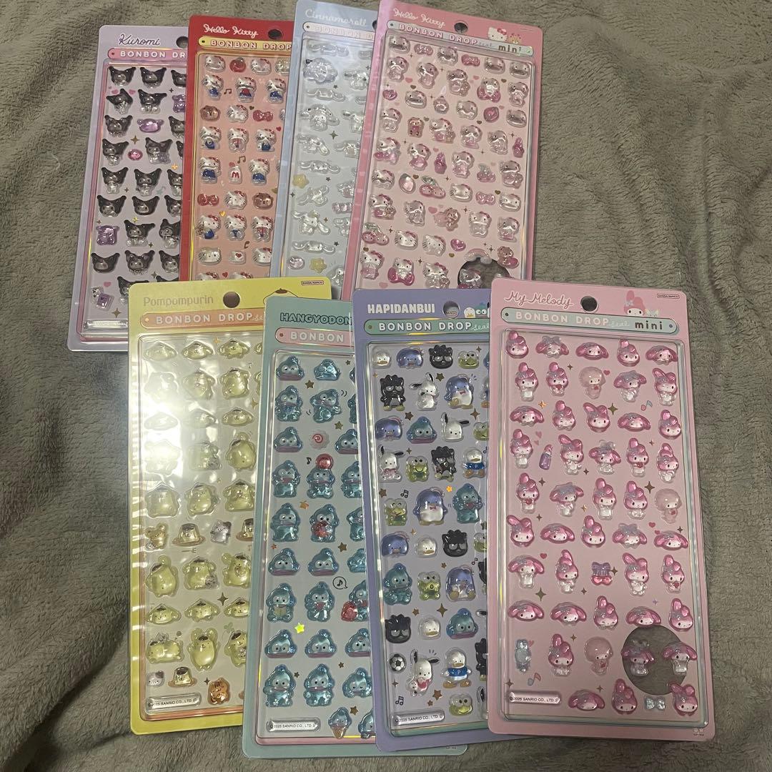 【国内正規品】　ボンボンドロップシール　ミニ　サンリオ　8種セット