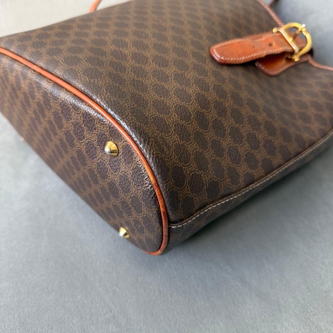 セリーヌ マカダム ハンドバッグ バケツ トートバッグ ブラウン