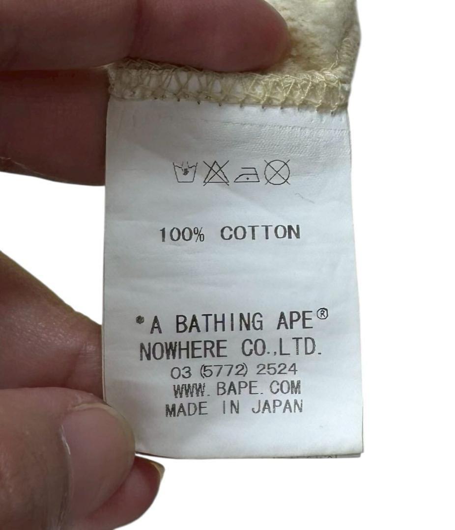 キムタク着用 エイプ ジップアップ スウェットパーカー イエロー M