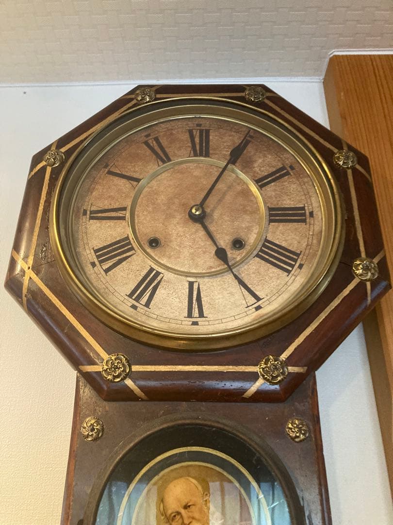 明治時代　精工舎 柳島本庄 掛時計　ゼンマイ式振り子時計　稼働品