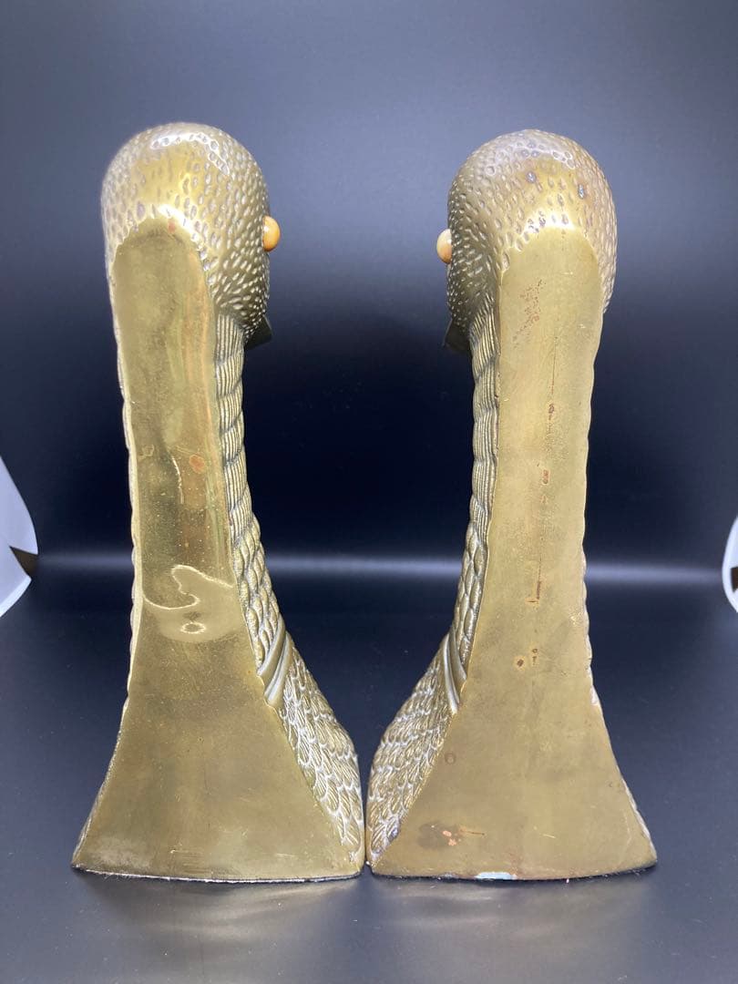 希少　ヴィンテージ　真鍮　ゴールド　ダックヘッドブックエンド