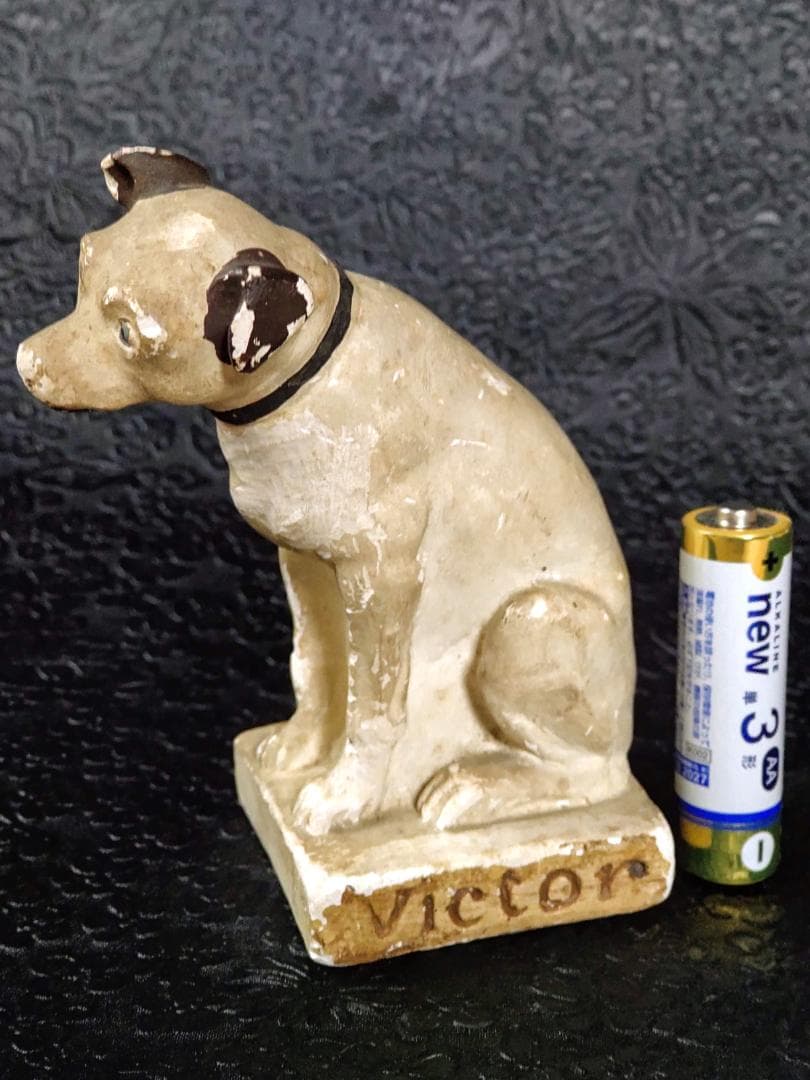 アンティーク ビクター　ニッパー犬　チョークウェア（石膏像）