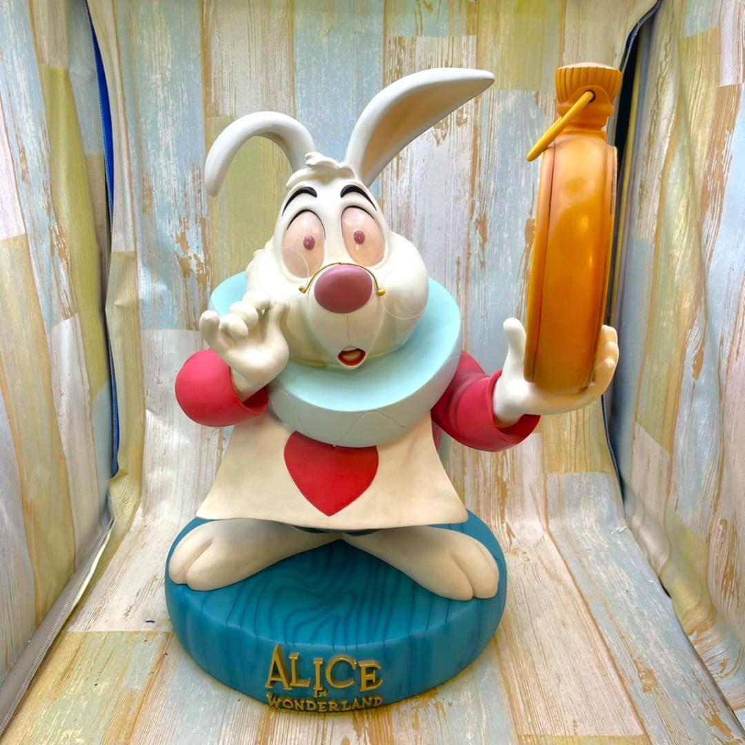 激レア★不思議の国のアリス 白うさぎ 兎 置き時計 ビッグフィギュア