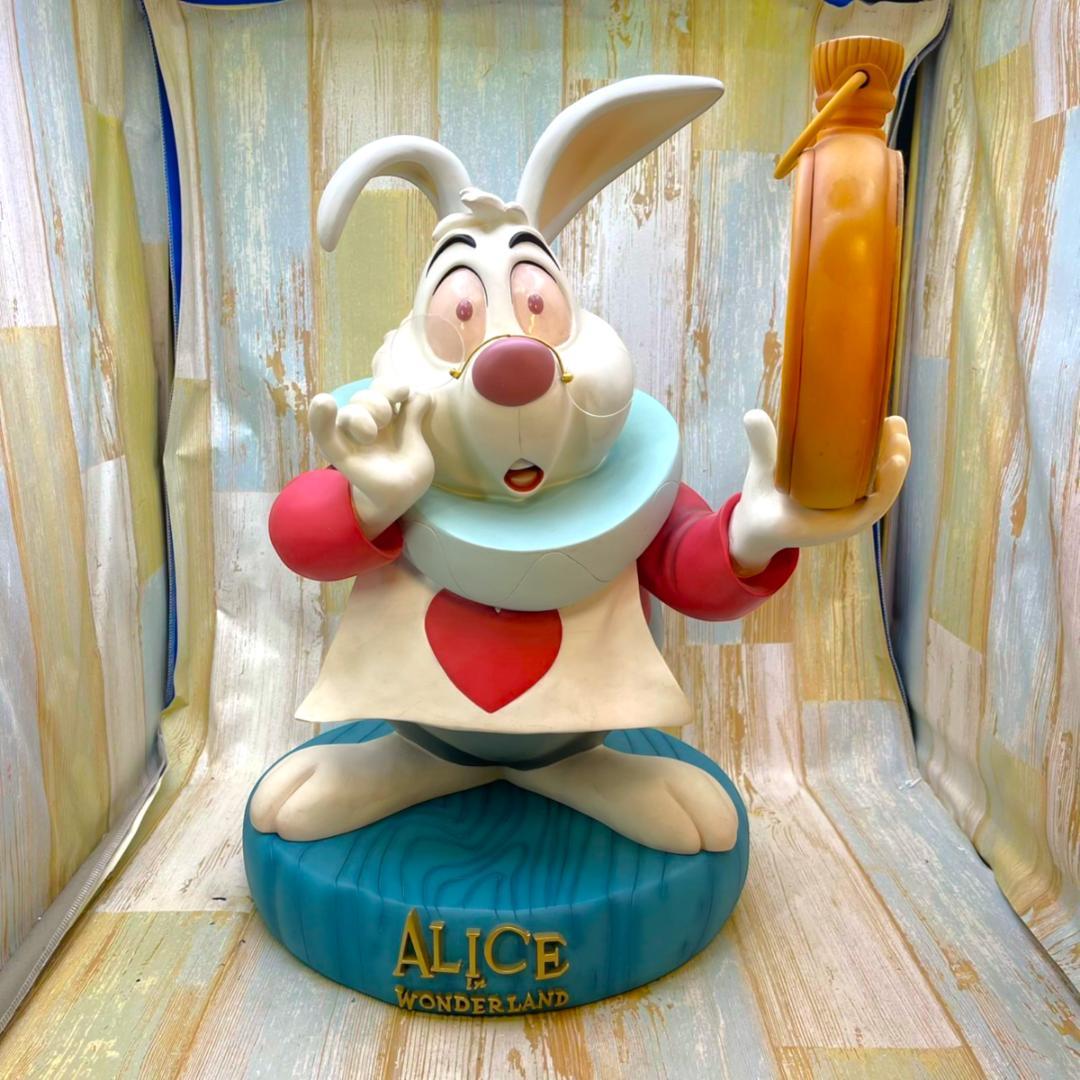 激レア★不思議の国のアリス 白うさぎ 兎 置き時計 ビッグフィギュア