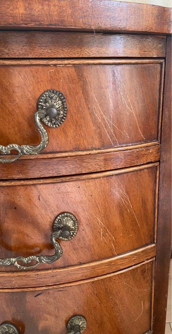 木製ブラウン文机 引き出し付き