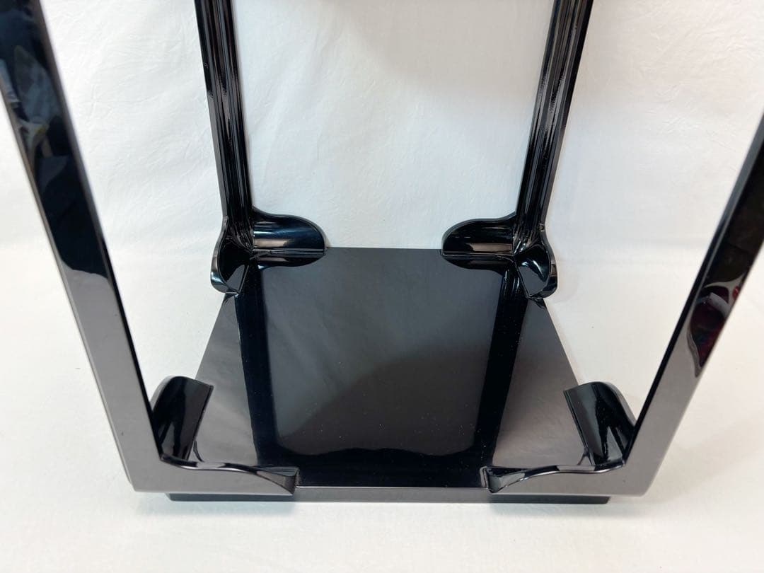 未使用 茶道具 戸塚富悦造 木製黒真塗 高麗卓 水指棚 共布 共箱