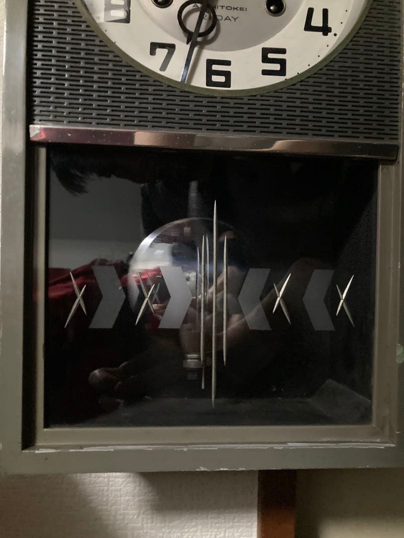 希少 アンティーク愛知時計電機21日巻 柱時計 chingchang