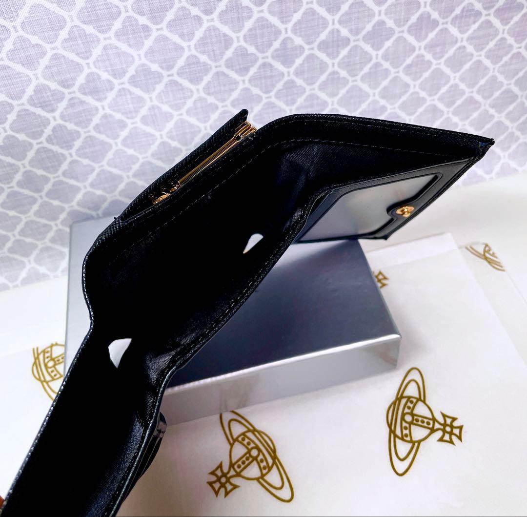 【大人気♡ショッパー付】新品 ヴィヴィアン・ウエストウッド 三折財布 黒