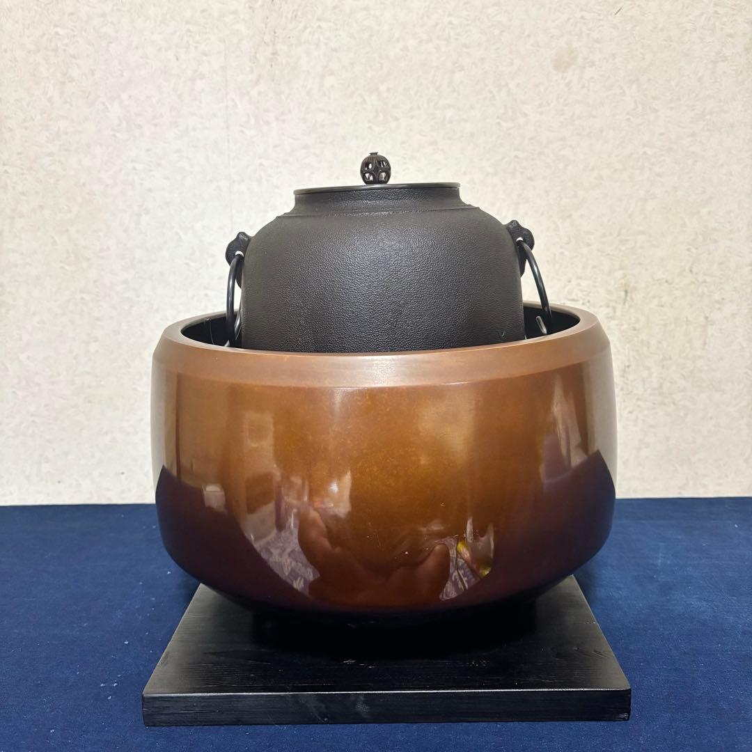 風炉/茶釜/電熱器/唐銅面取風炉/尻張釜/野々田電熱器/敷板/香入れ/茶道具