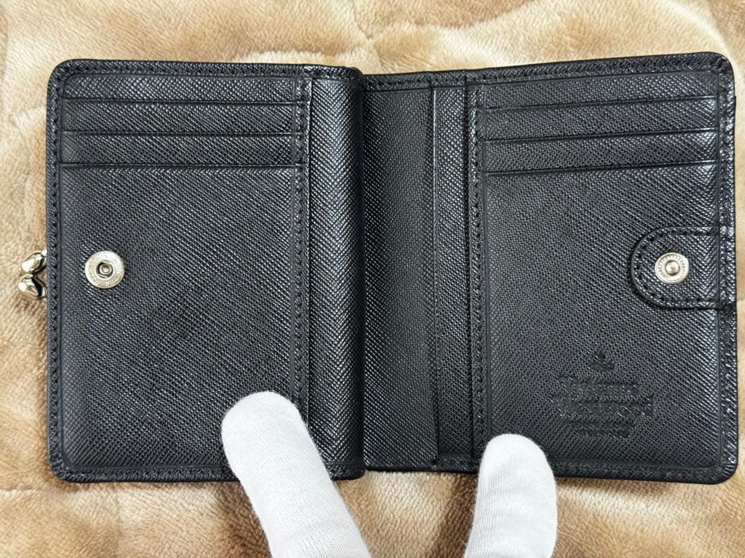 Vivienne Westwood ヴィヴィアン 二つ折り財布 黒 中古美品