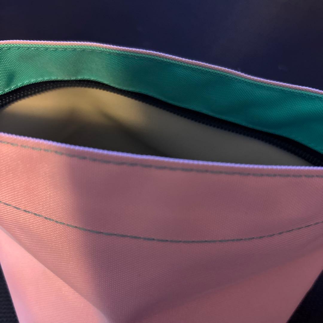 エルベシャプリエ ナイロン舟型ショルダーバッグ　XS ピンク　グリーン