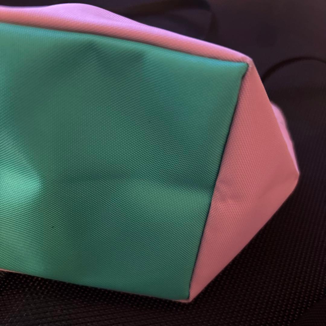 エルベシャプリエ ナイロン舟型ショルダーバッグ　XS ピンク　グリーン