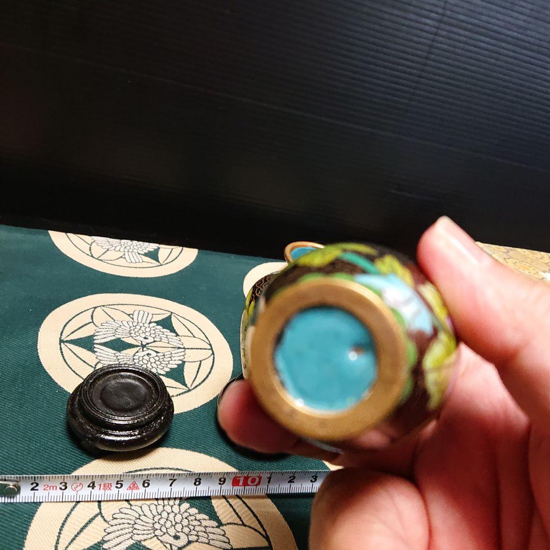 七宝花瓶、銅七宝焼時代物