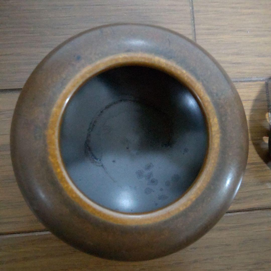 金谷五郎三郎造　黄唐銅菊透鉄鉢式香炉