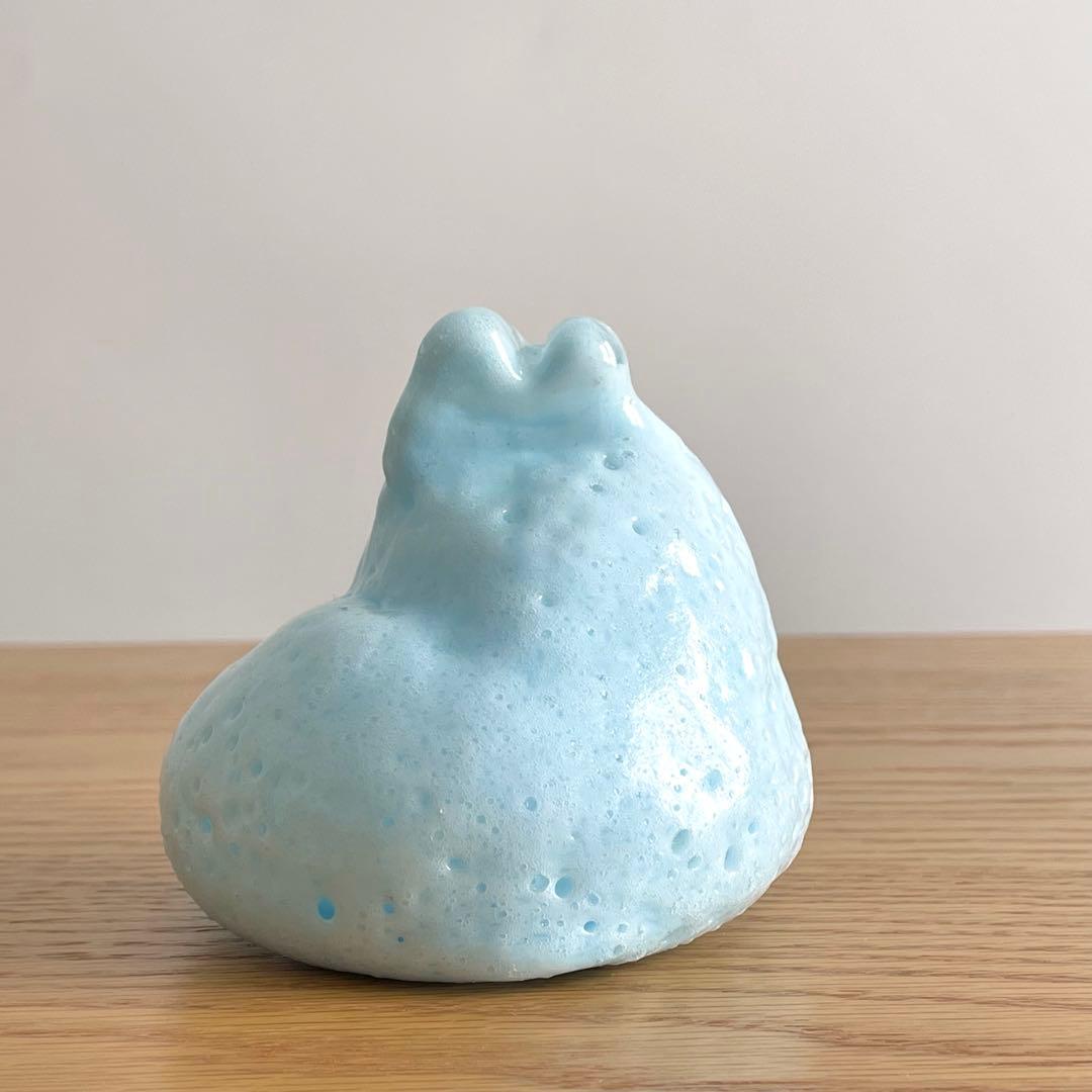 中村真那 ガラスオブジェ 「雪原をかける」 うさぎ 兎 ガラス作家 一点物