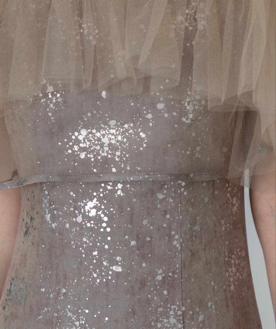 【LEJA】チュールフリルボレロペイントマーメイドドレス［mini.］