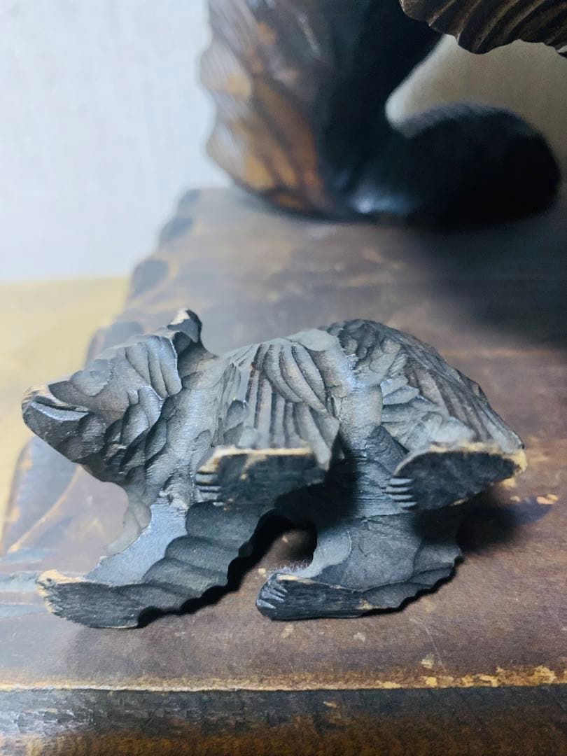 希少品　昭和レトロ　アンティーク　北海道　阿寒湖　木彫り熊　アイヌ工芸　民芸品