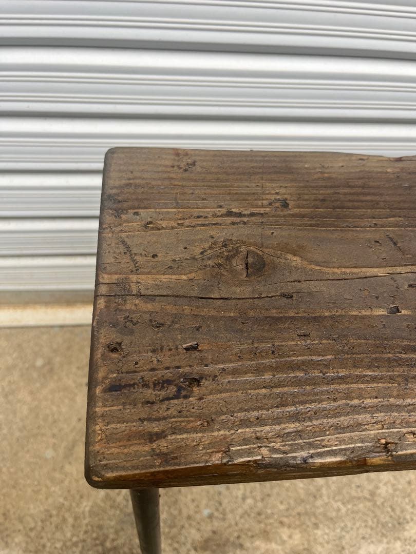 アイアン　ベンチ　足場板（古材）　アンティーク　板保護塗料　送料込み