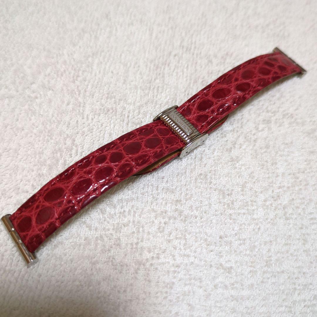 ブシュロン リフレ S スモール レザーベルト アリゲーター　赤　時計