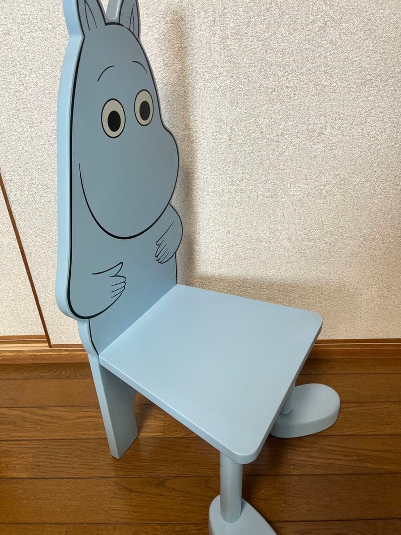【希少品】ムーミン 木製 子供用チェア 水色