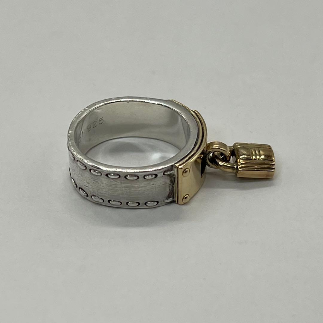 エルメス HERMES ケリー リング 表記サイズ51 SV YG コンビ