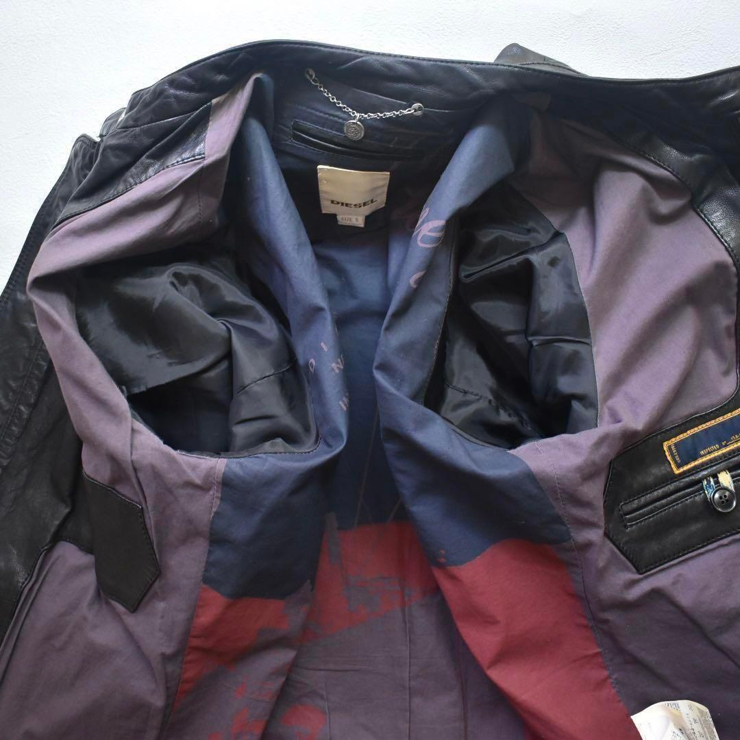 B*i様 archive 00s DIESEL シープレザーライダース 裏地総柄