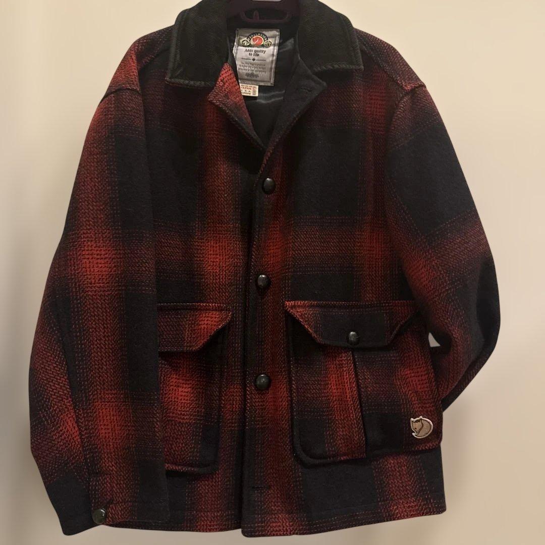 フェールラーベン　ジャケット　ウール100 オンブレチェックくるみボタンL