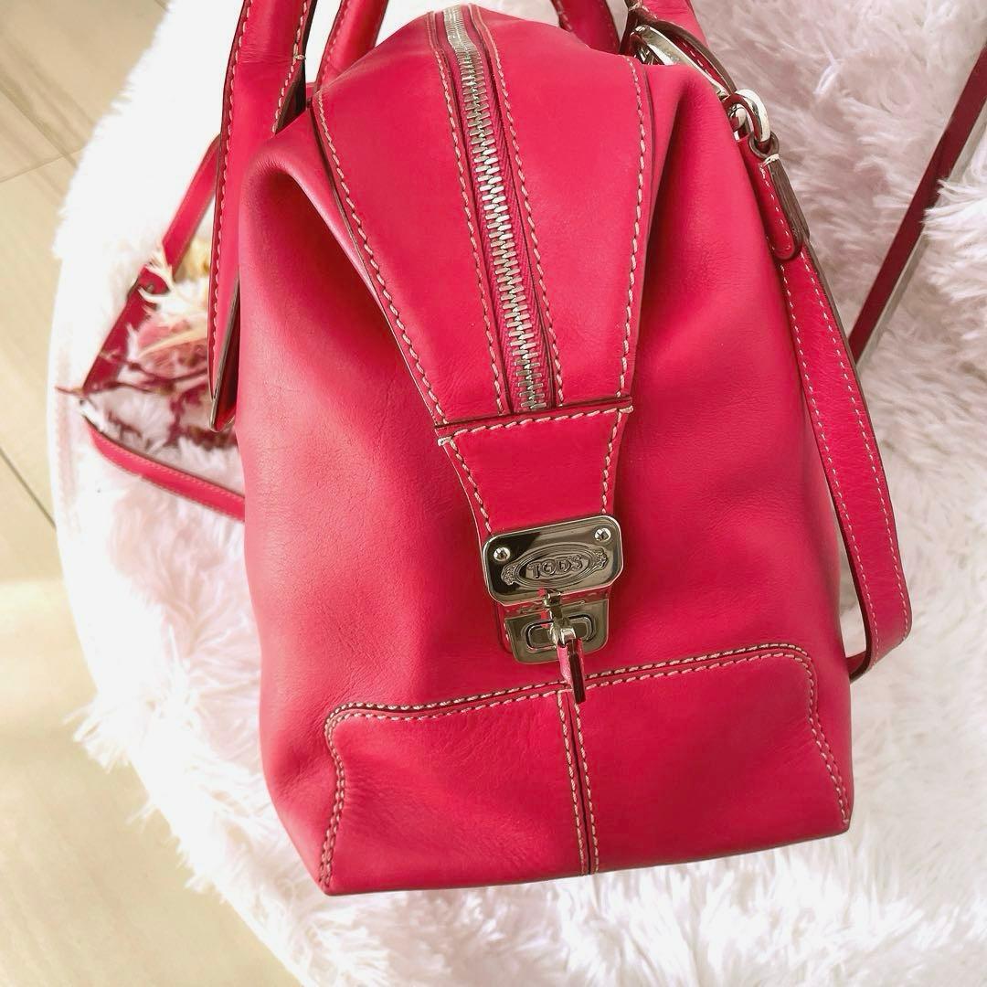 希少⭐︎TOD'S D-Styling ピンクレッド 2way ショルダーバッグ
