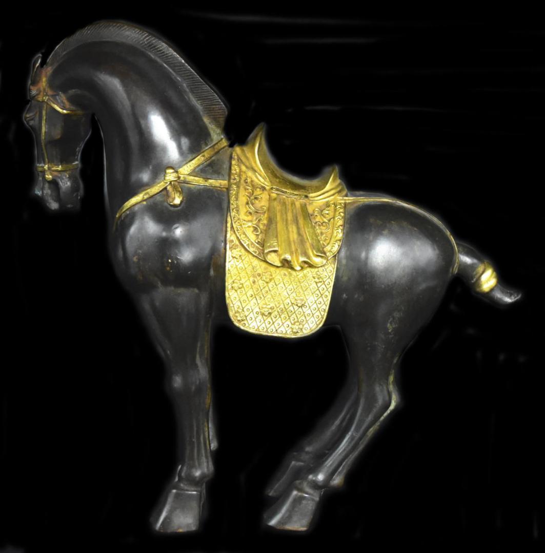 古銅 鍍金 銅流金 宝馬 古美術 十二支置物 希少良品 開運 唐物WWST012