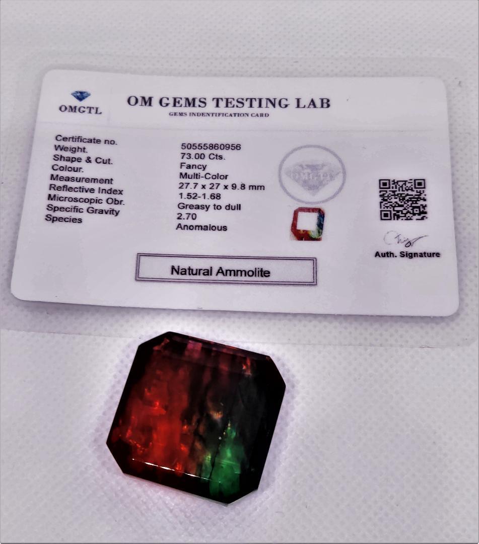 アンモライト 73.00Ct 証明証付 オパール アンモナイト パワーストーン