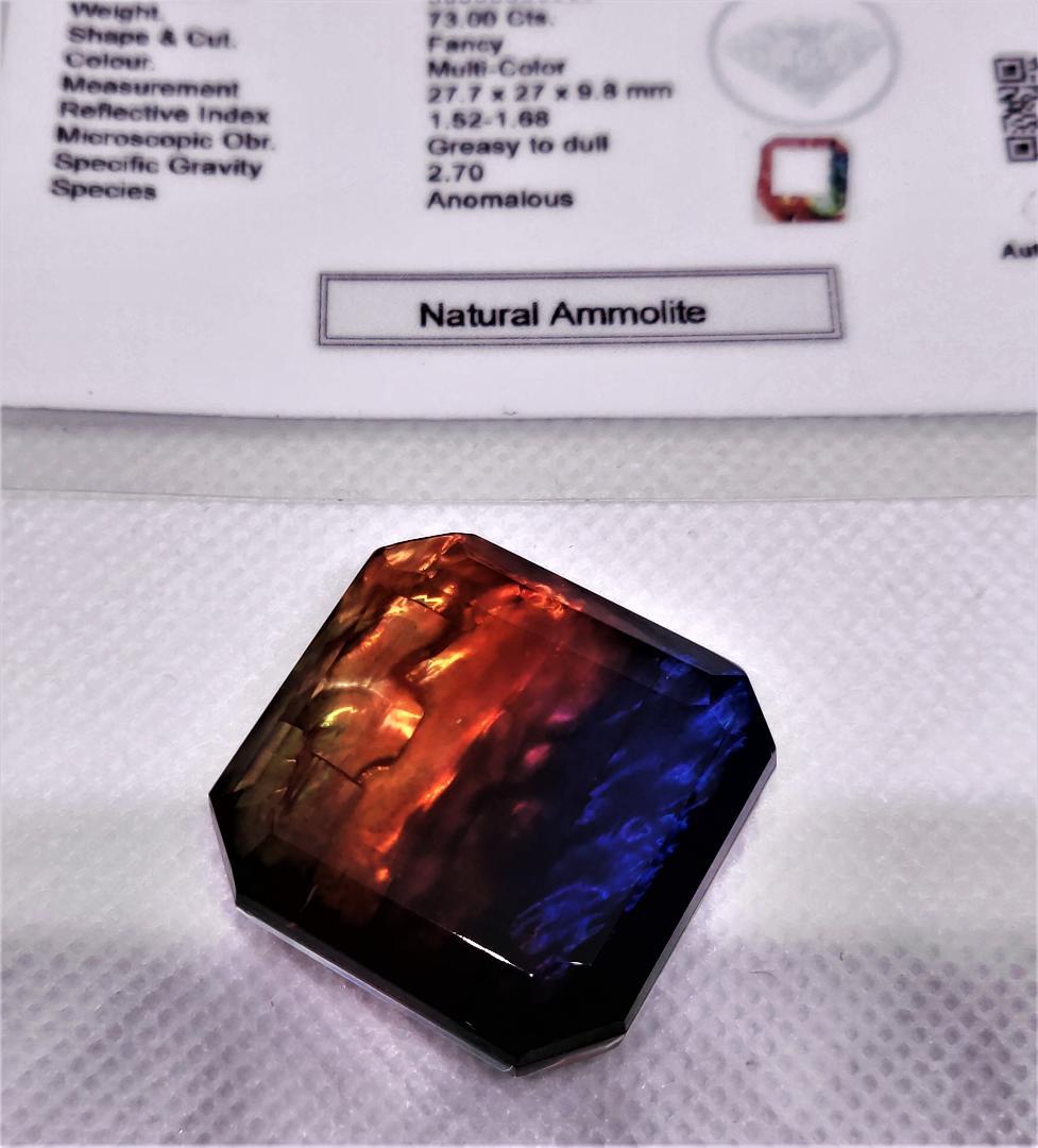 アンモライト 73.00Ct 証明証付 オパール アンモナイト パワーストーン